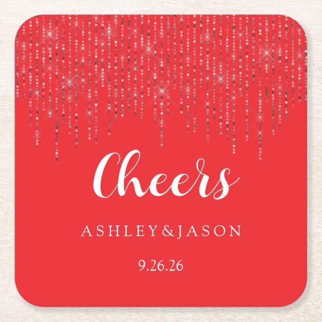 Wedding  square paper coaster (Front)