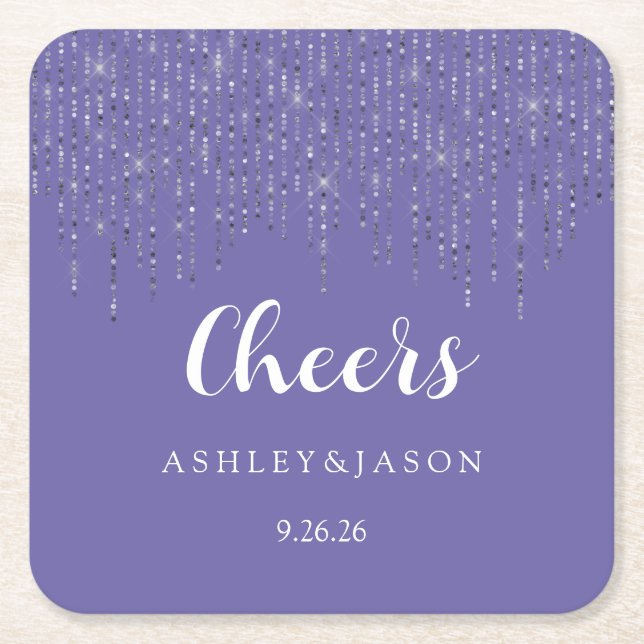 Wedding  square paper coaster (Front)