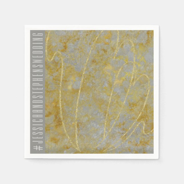 Wedding Standard Napkin Silver Lining (Front)