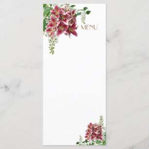 Wedding Stargazer Floral Menu Card