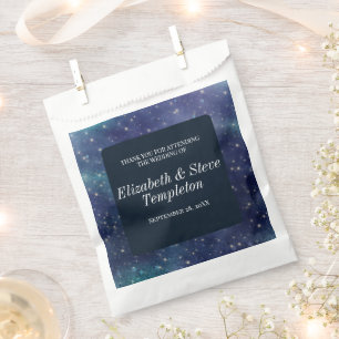 Wedding Starry Night Celestial Thank You Navy Favour Bag
