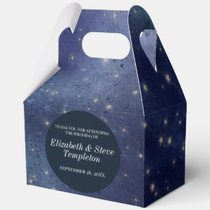 Wedding Starry Night Celestial Thank You Navy Favour Box