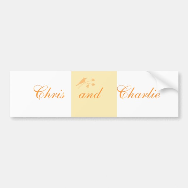 Wedding Stationary and Civil Ceremony customise Bumper Sticker (Front)