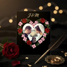 Wedding Stationery - Black Vertical Invitation