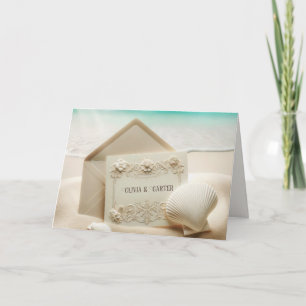 Wedding Stationery In Beach Sand Card