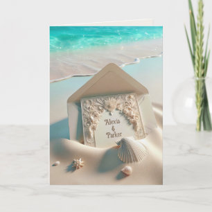 Wedding Stationery In Beach Sand Card