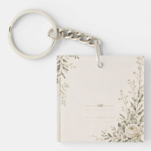Wedding Stationery with Natural Botanical Charm Key Ring