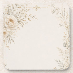 Wedding Stationery with Refined Neutral Details Coaster