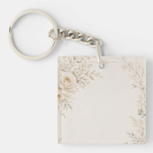 Wedding Stationery with Refined Neutral Details Key Ring