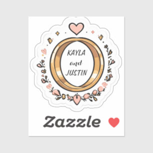 Wedding Sticker Cute Romantic Vinyl Sticker