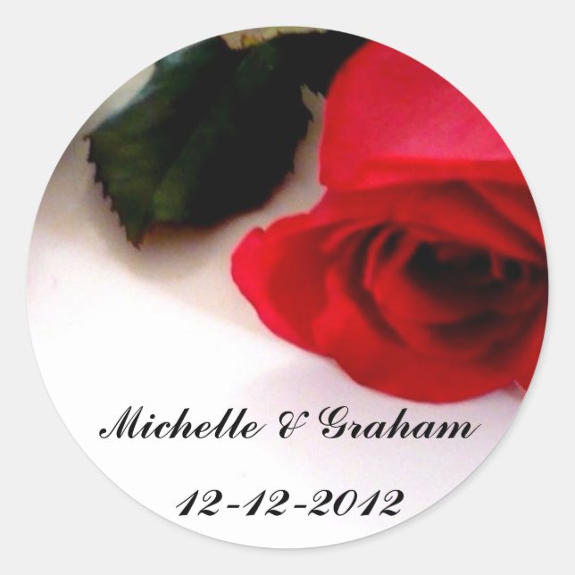 Wedding Sticker Red Roses (Front)