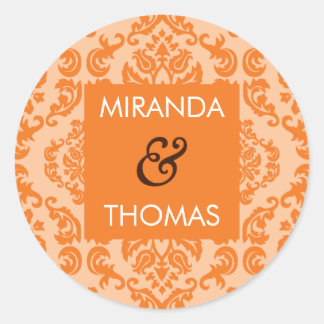 WEDDING STICKER / SEAL :: damask colours 8A