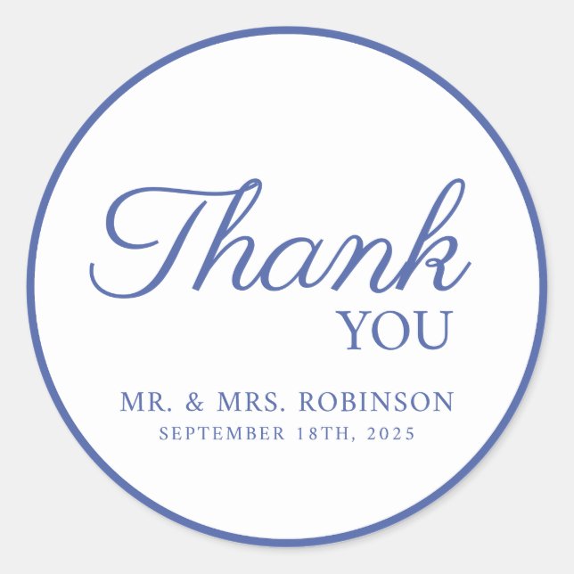 Wedding sticker thank you. (Front)