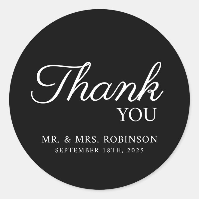 Wedding sticker thank you. (Front)