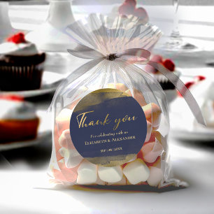 Wedding Stickers   Blue Watercolor Abstract Gilded