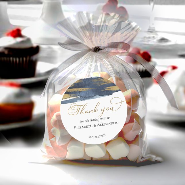 Wedding Stickers | Blue Watercolor Abstract Gilded (Creator Uploaded)