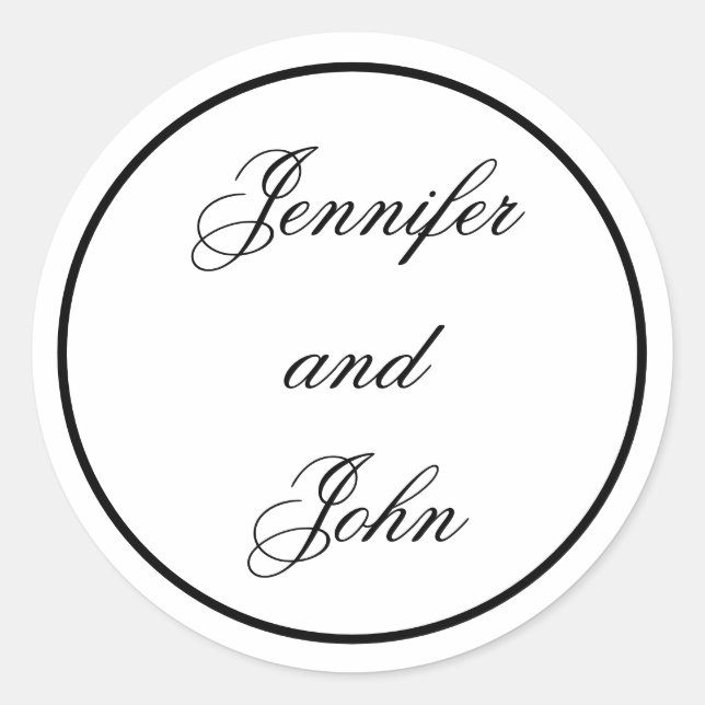 Wedding Stickers, Circle Wedding Stickers (Front)