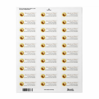 WEDDING STICKERS-LABELS. Gold YinYang doves. Return Address Label