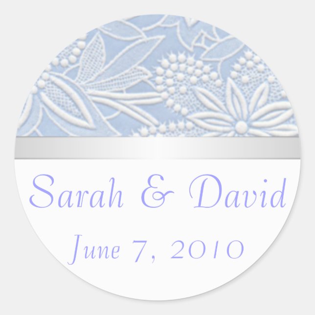Wedding stickers light blue floral (Front)