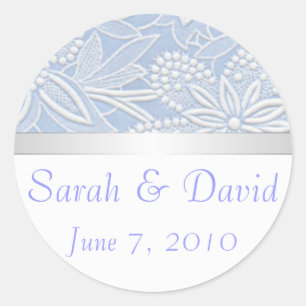 Wedding stickers light blue floral