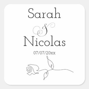 Wedding stickers personalised minimalist