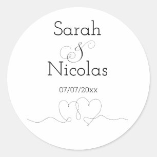 Wedding stickers personalised minimalist