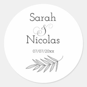 Wedding stickers personalised minimalist