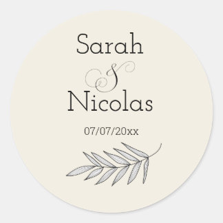 Wedding stickers personalised minimalist
