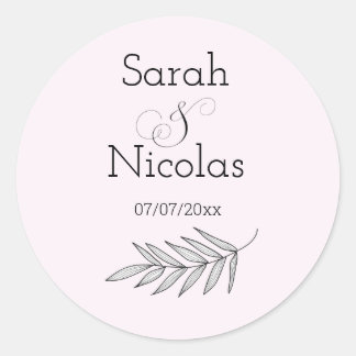 Wedding stickers personalised minimalist