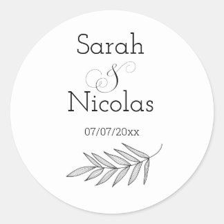 Wedding stickers personalized minimalist