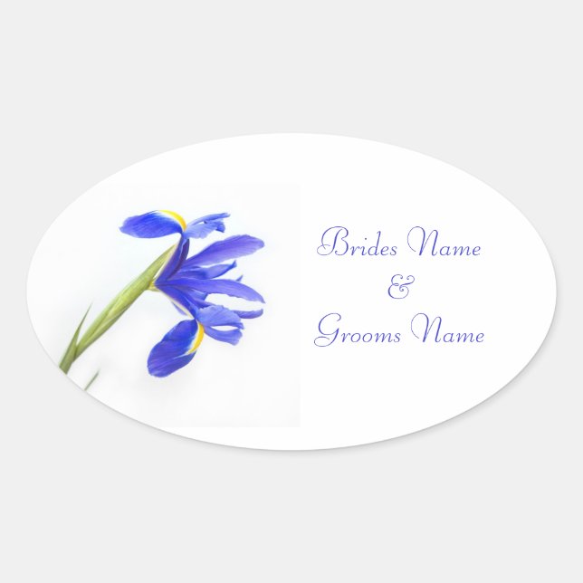 Wedding Stickers - Purple Iris Flower (Front)