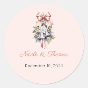 Wedding Stickers, Wedding Labels, Script, Love  Classic Round Sticker
