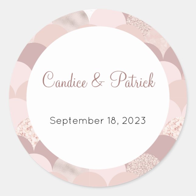 Wedding Stickers, Wedding Labels, Script Love Classic Round Sticker (Front)