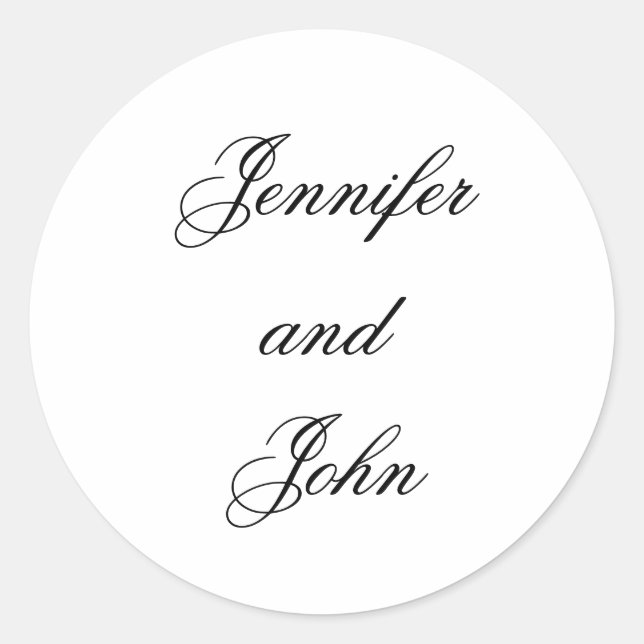 Wedding Stickers with Custom Names (Front)