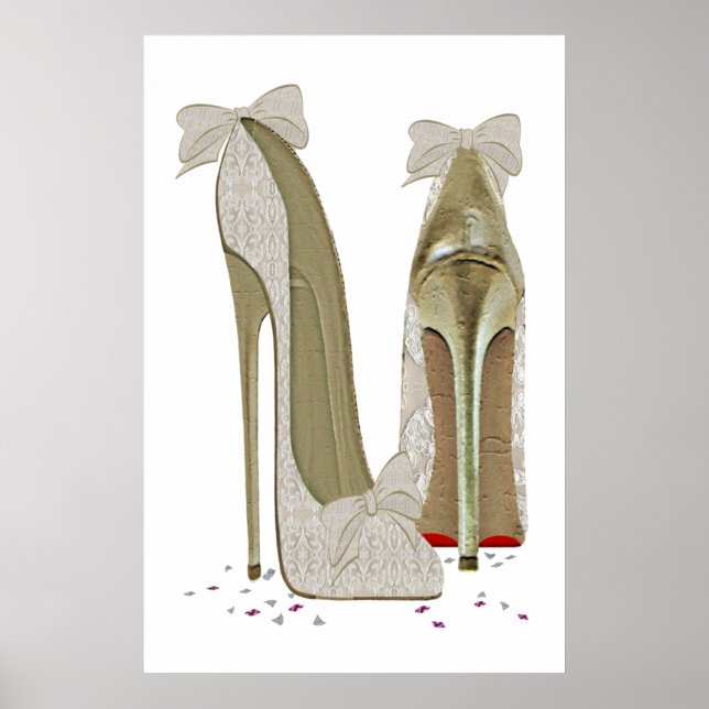 Wedding Stiletto High Heels Art Poster (Front)