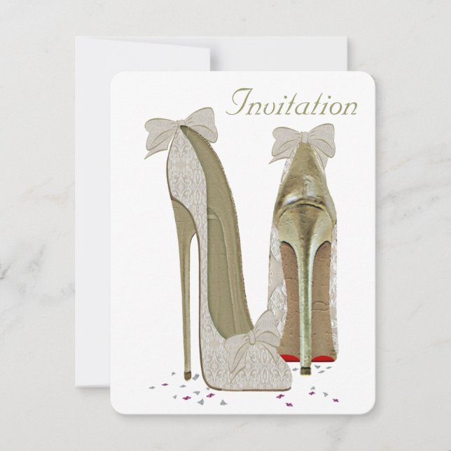 Wedding Stiletto High Heels Invitation (Front)