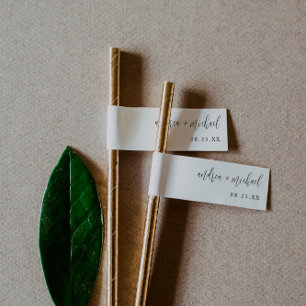 Wedding Straw Tag Drink Flag Modern Calligraphy