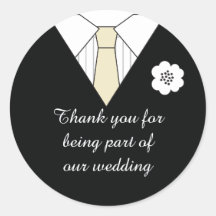 Wedding Suit Thank You Favour Stickers
