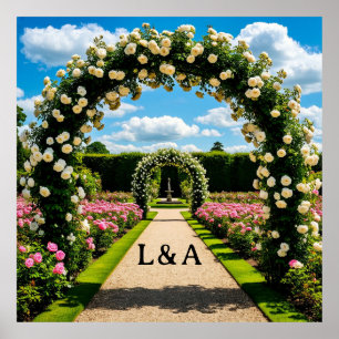 Wedding Summer Rose Archway Garden Scene Poster