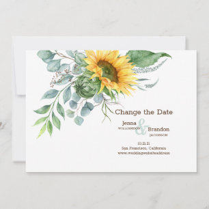 Wedding Sunflower Change the Date Save The Date
