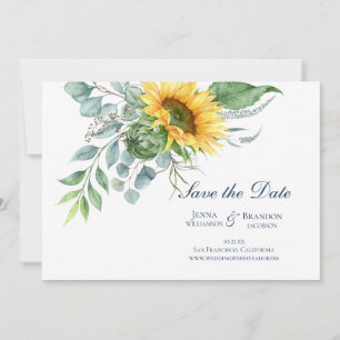 Wedding Sunflower Script Save the Date