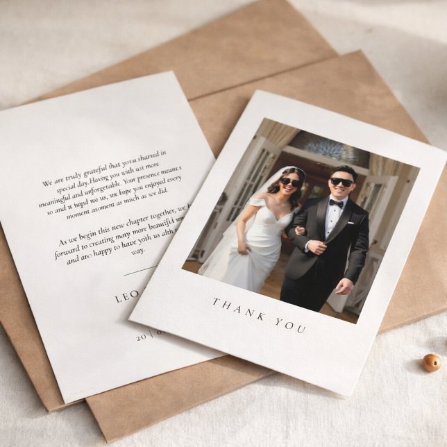 Wedding Sunglasses Photo Thank You Card (Sunglasses Couple photo thank you card)