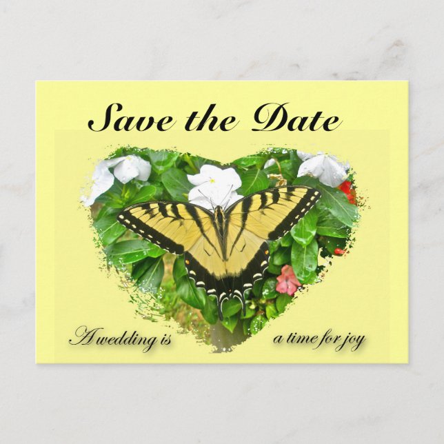 Wedding Swallowtail Butterfly Items Announcement Postcard (Front)
