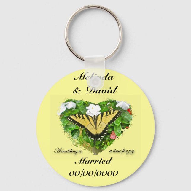 Wedding Swallowtail Butterfly Items Key Ring (Front)