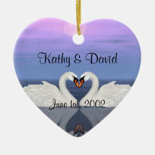 Wedding Swans Ceramic Tree Decoration