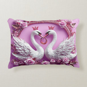 Wedding Swans Classic Wedding Romance Decorative Cushion