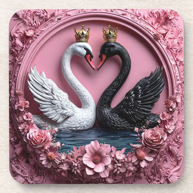 Wedding Swans Coaster (Front)