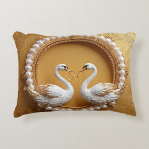 Wedding Swans Emotional Love Theme Decorative Cushion