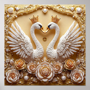 Wedding Swans Poster