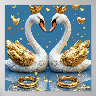 Wedding Swans Poster